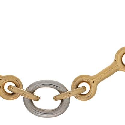 Louis Vuitton V Chain Necklace Silver Gold 4 of 4