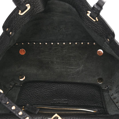 Valentino Garavani Grained Calfskin Small Rockstud Tote Black 5 of 9