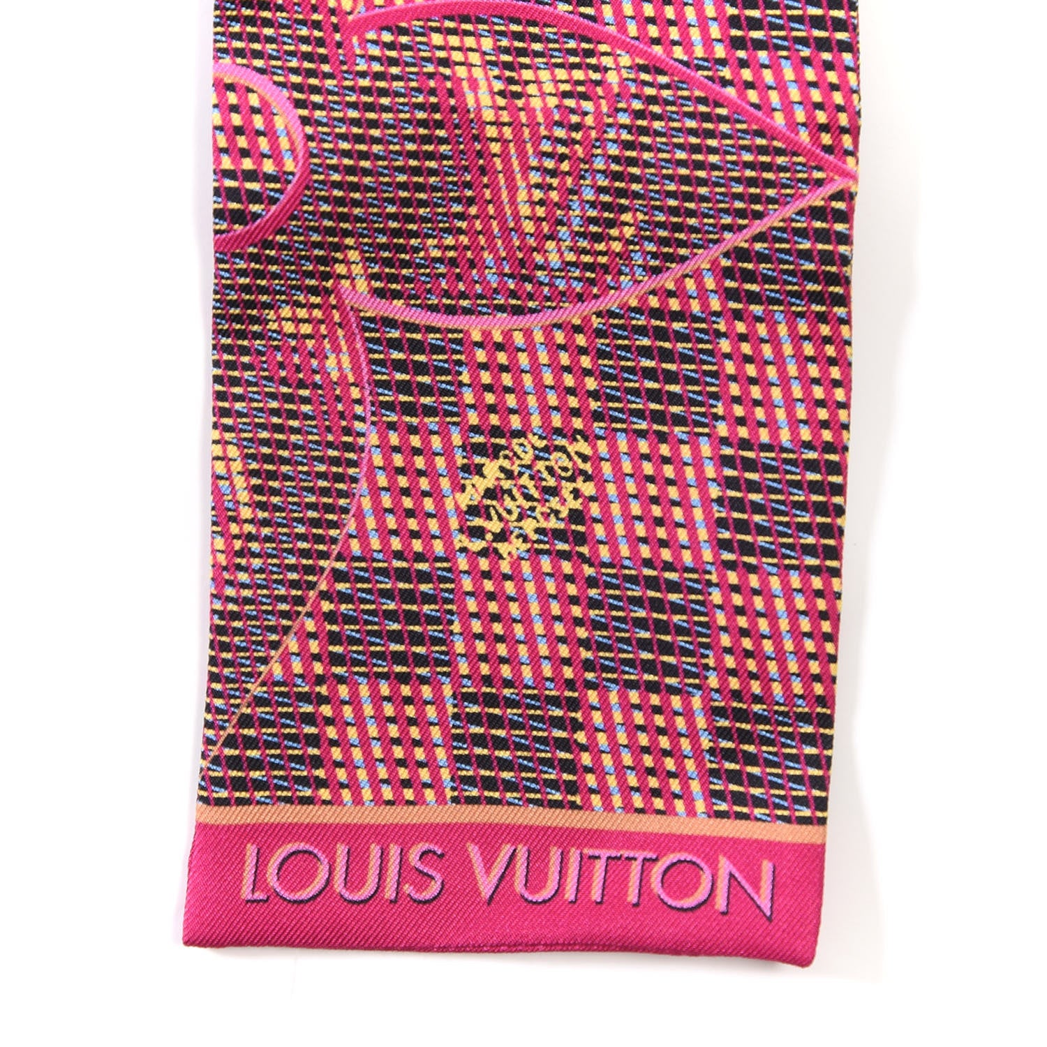 Louis Vuitton Silk Monogram Damier Pop Print Bandeau Pink 4 of 5