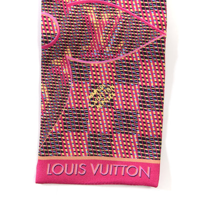 Louis Vuitton Silk Monogram Damier Pop Print Bandeau Pink 4 of 5
