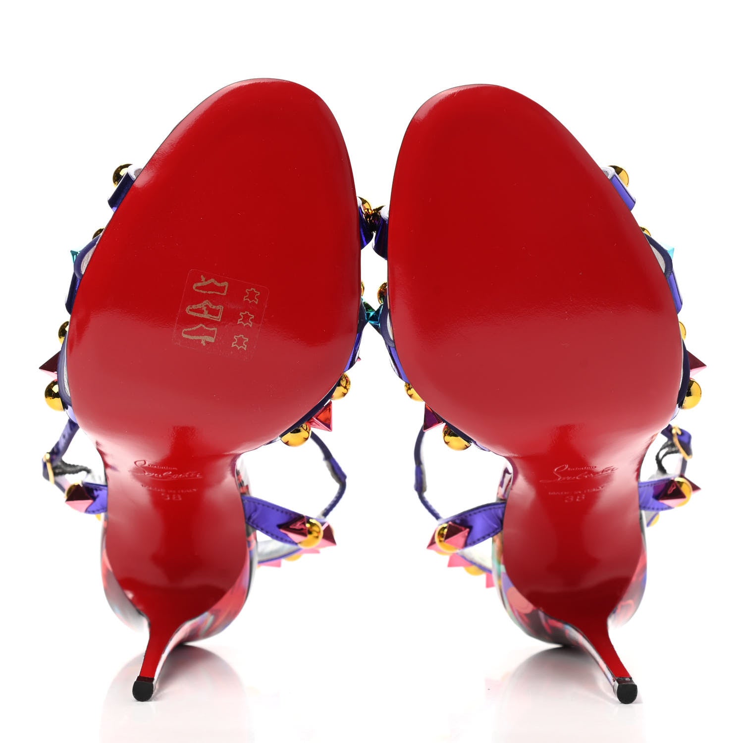 Christian Louboutin Patent Goldora 100 Sandals 38 Multi 5 of 7