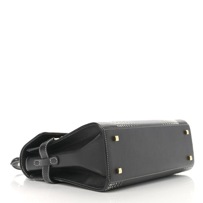 Delvaux Calfskin Stitch MM Tempete Satchel Black 4 of 10