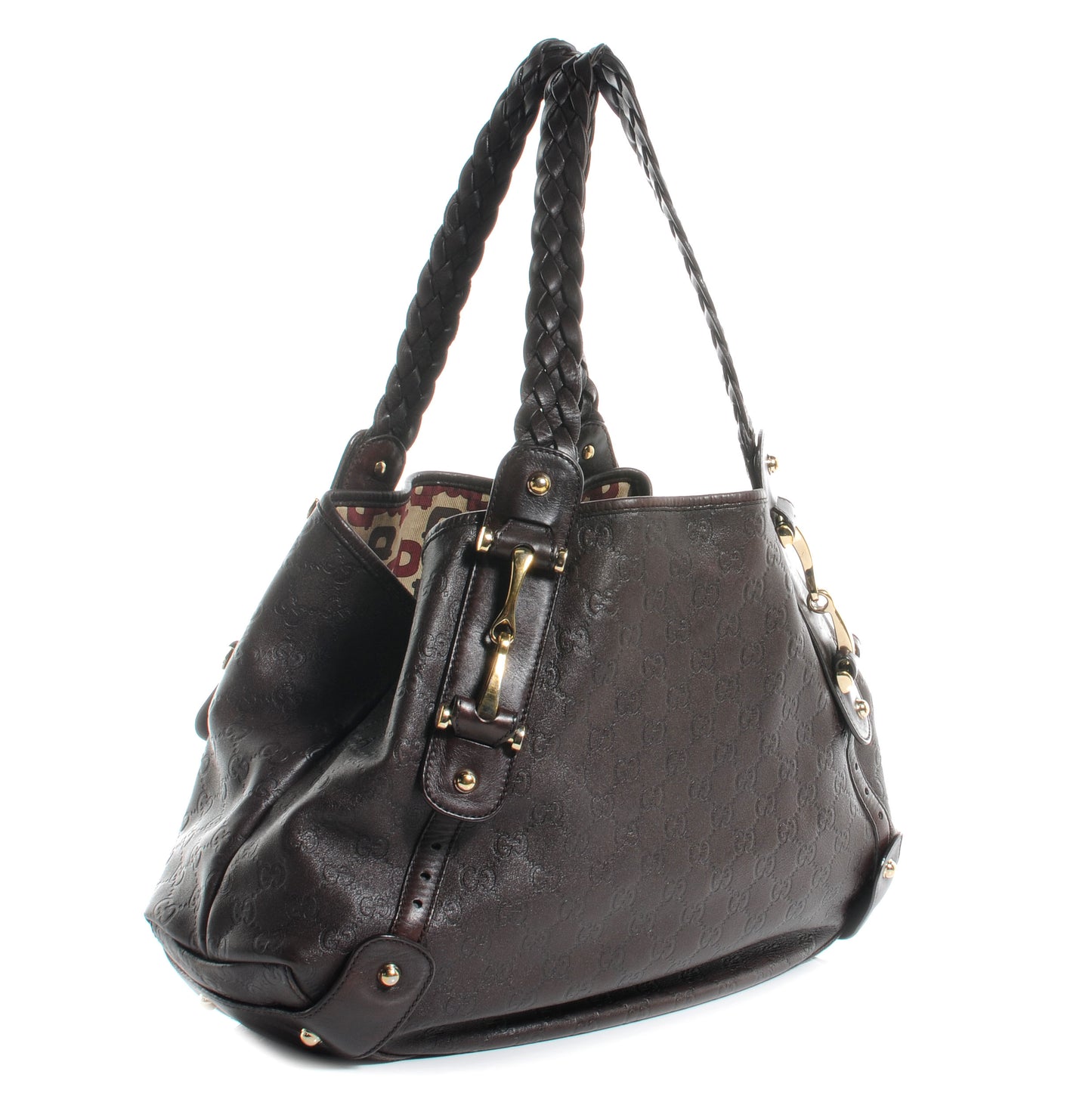 Guccissima Medium Pelham Tote Chocolate Brown