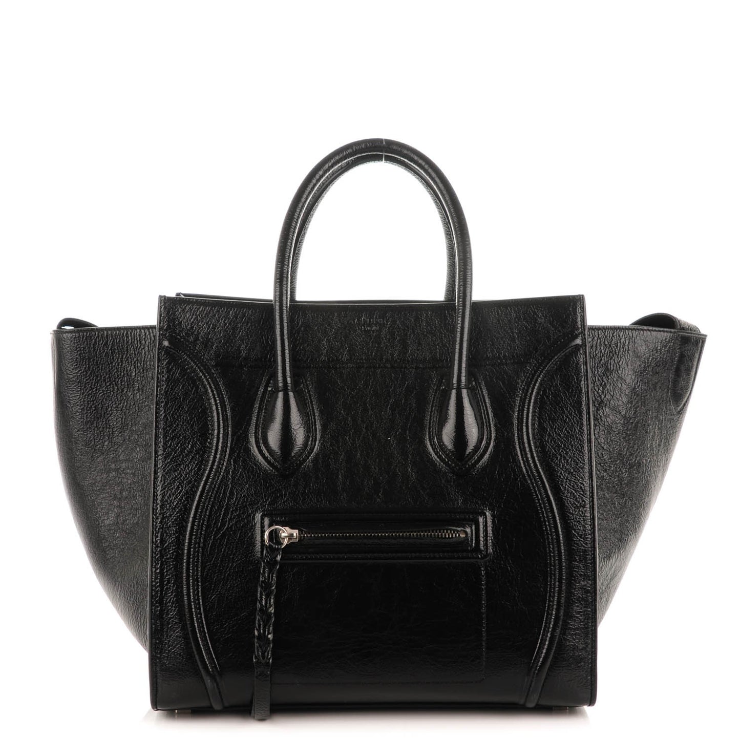 Shiny Goatskin Medium Phantom Luggage Black