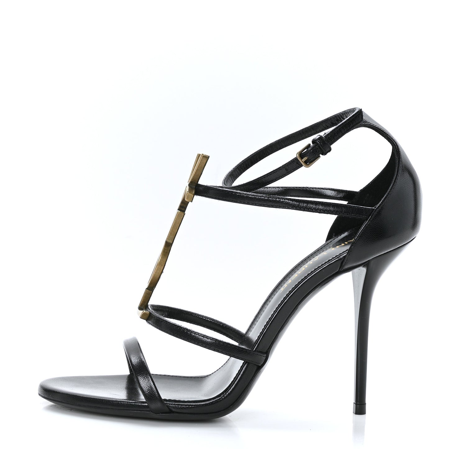 Calfskin Cassandra 100 Ankle Strap Sandals 37 Black