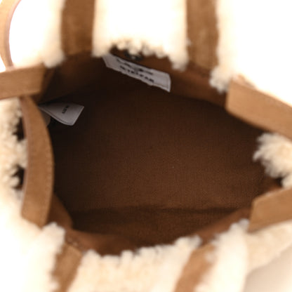 Telfar X UGG Suede Shearling Reverse Small Shopping Bag Natural 5 of 9