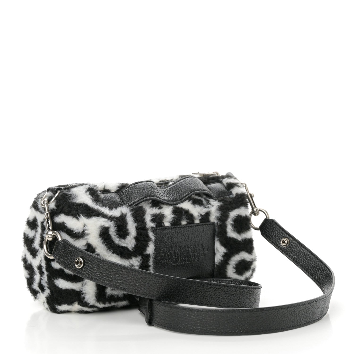 Marc Jacobs Faux Fur The Duffle Top Handle Bag Black White 3 of 10