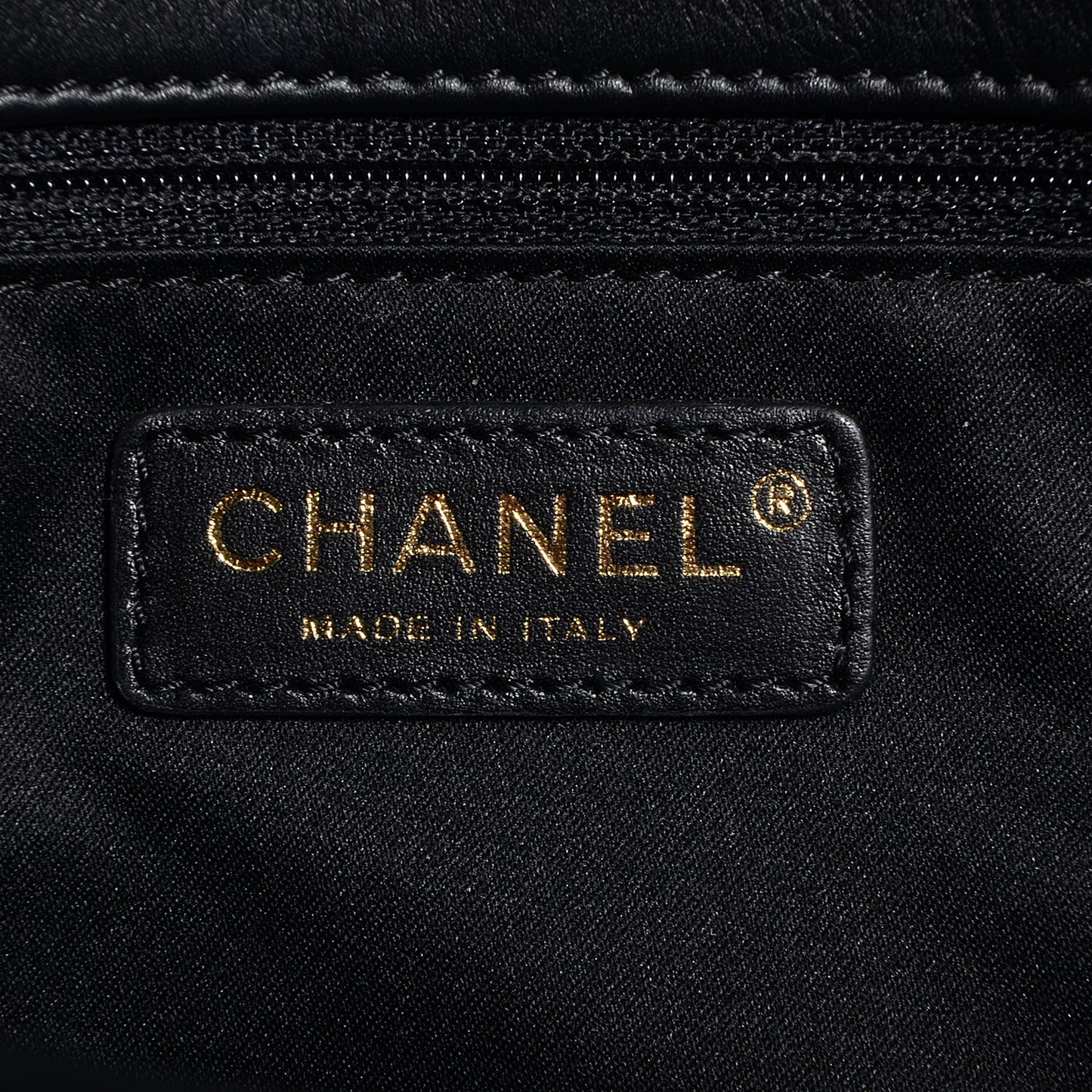 Calfskin Surpique Chevron Large Flap Black