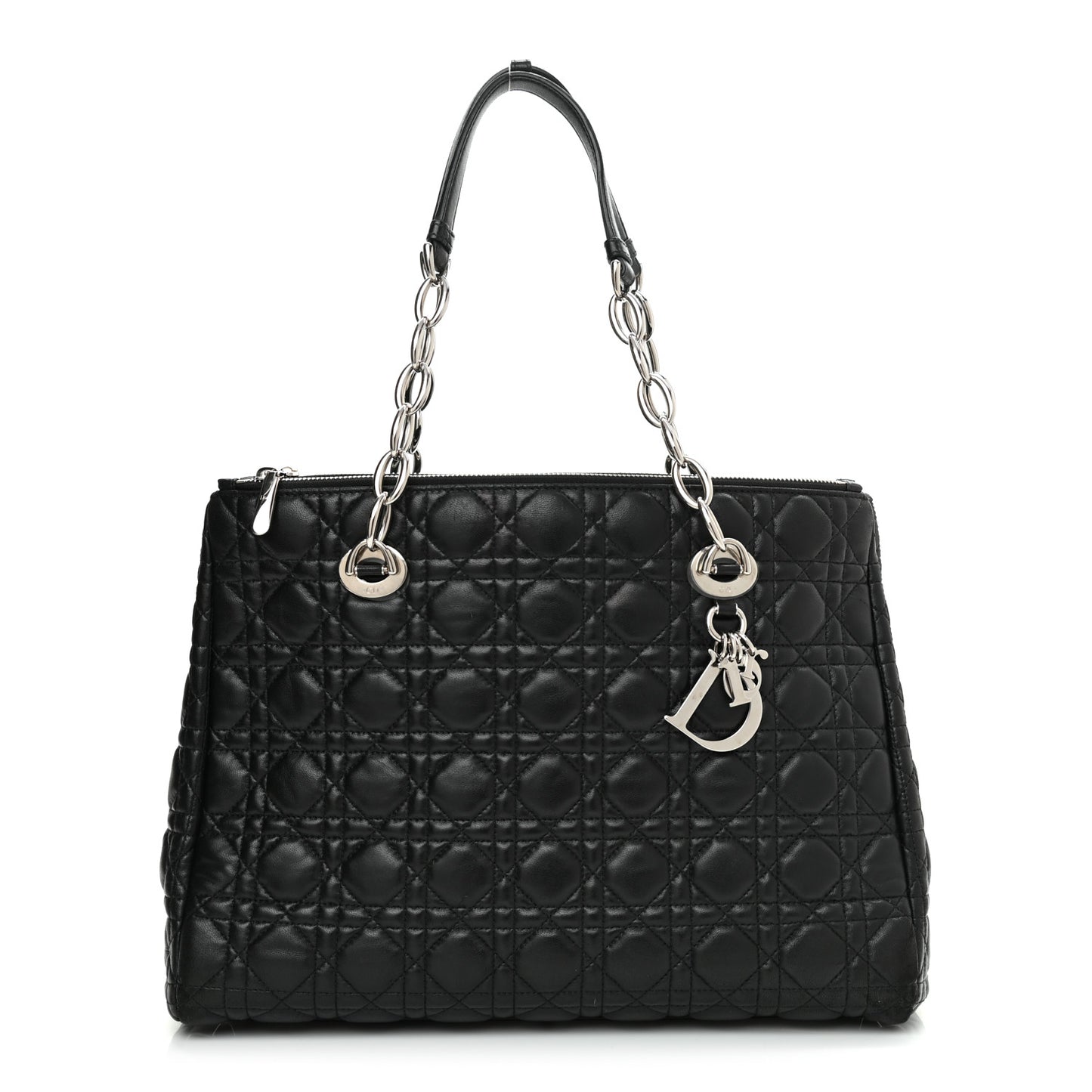 Lambskin Cannage Medium Dior Soft Shopping Tote Black