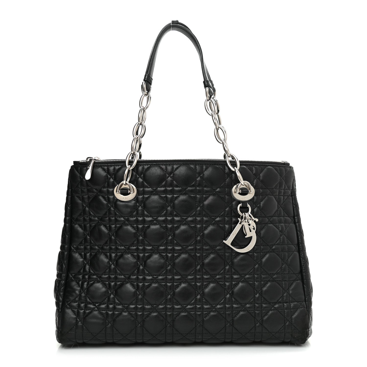 Christian Dior Lambskin Cannage Medium Dior Soft Shopping Tote Black 1 of 11