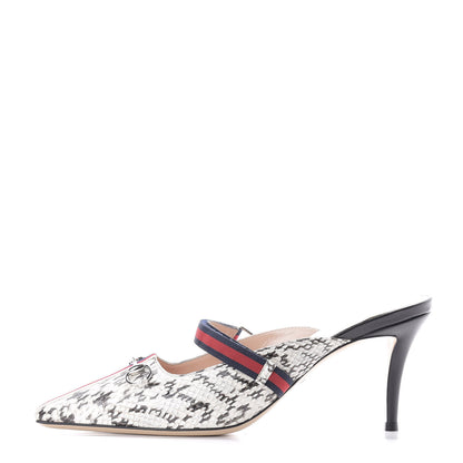 Gucci Elaphe Snakeskin Sylvie Web Cross Strap Mid-Heel Slides 40.5 New Roccia 1 of 10