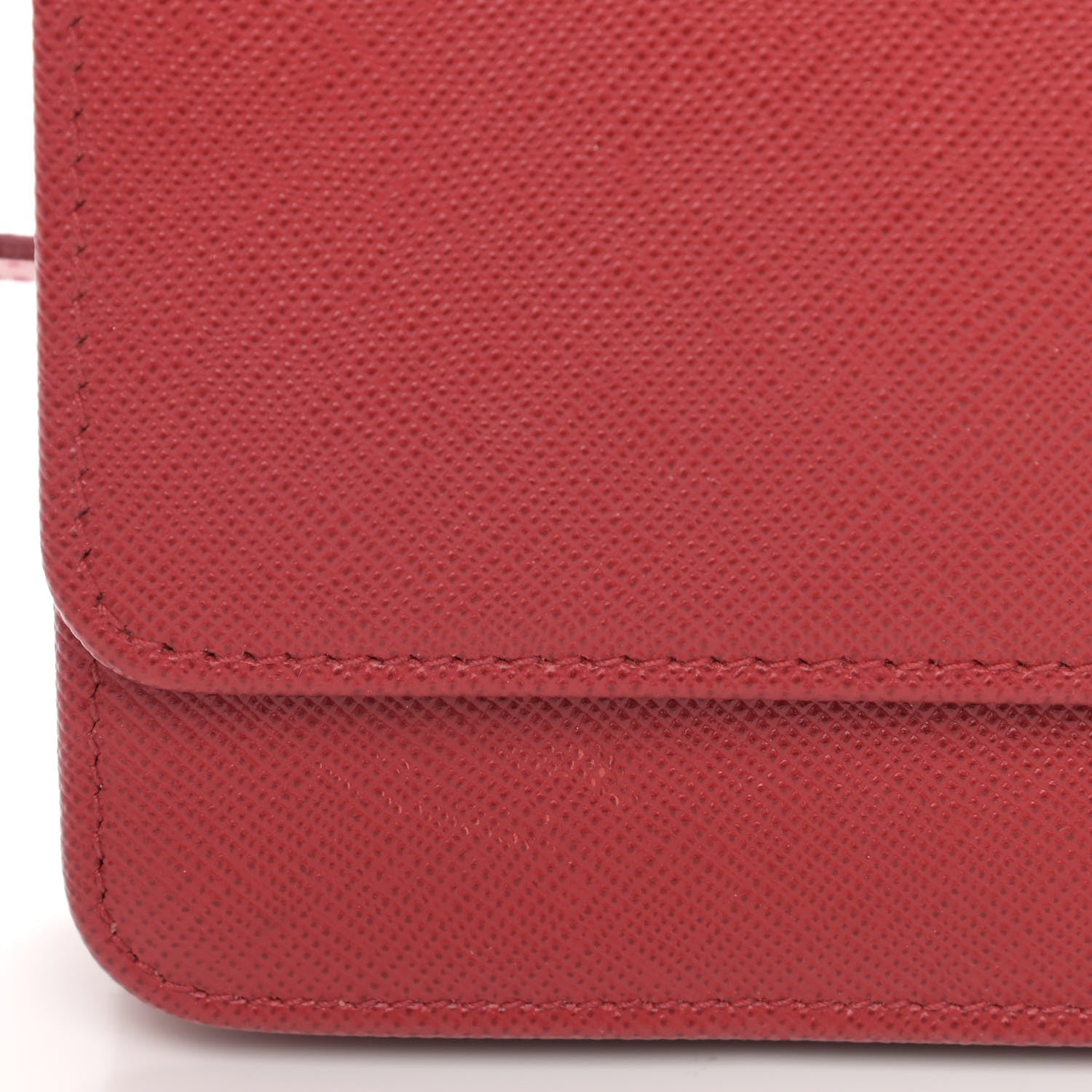 Prada Saffiano Metal Flap Wallet With Strap Fuoco 14 of 15