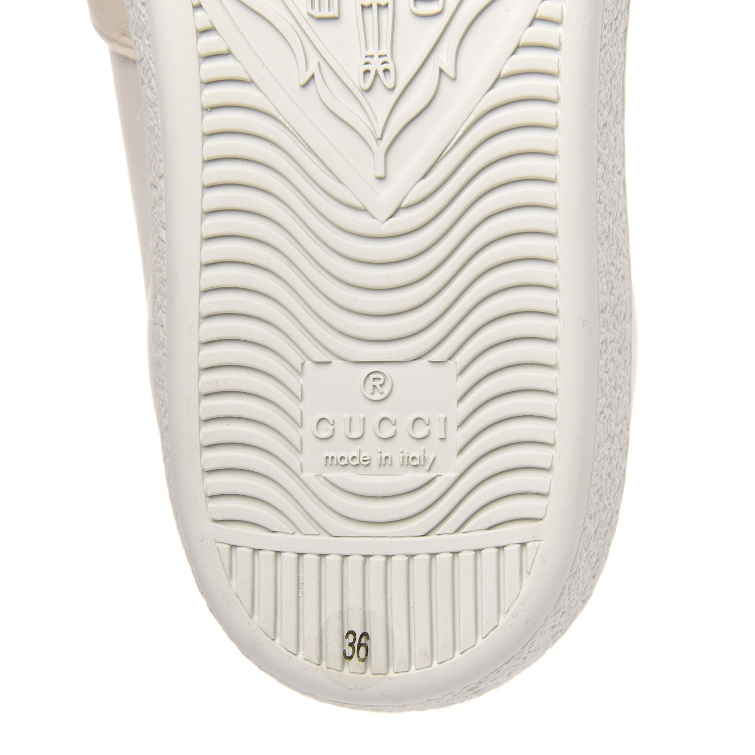 Gucci Calfskin Stripe Womens New Ace Sneakers 36 New Mystic White Ecru Red Flame 8 of 10