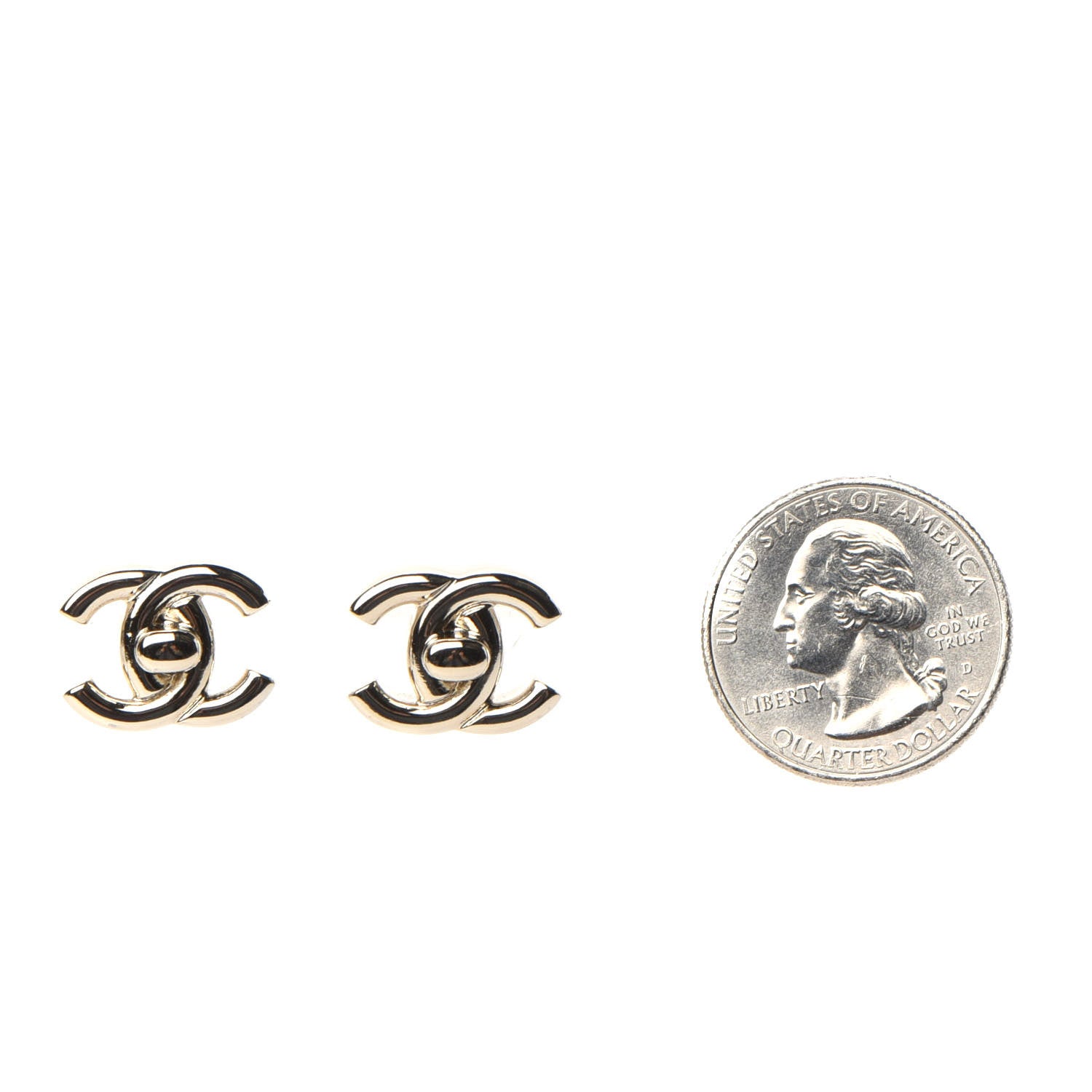 Chanel CC Turnlock Earrings Gold 2 of 5