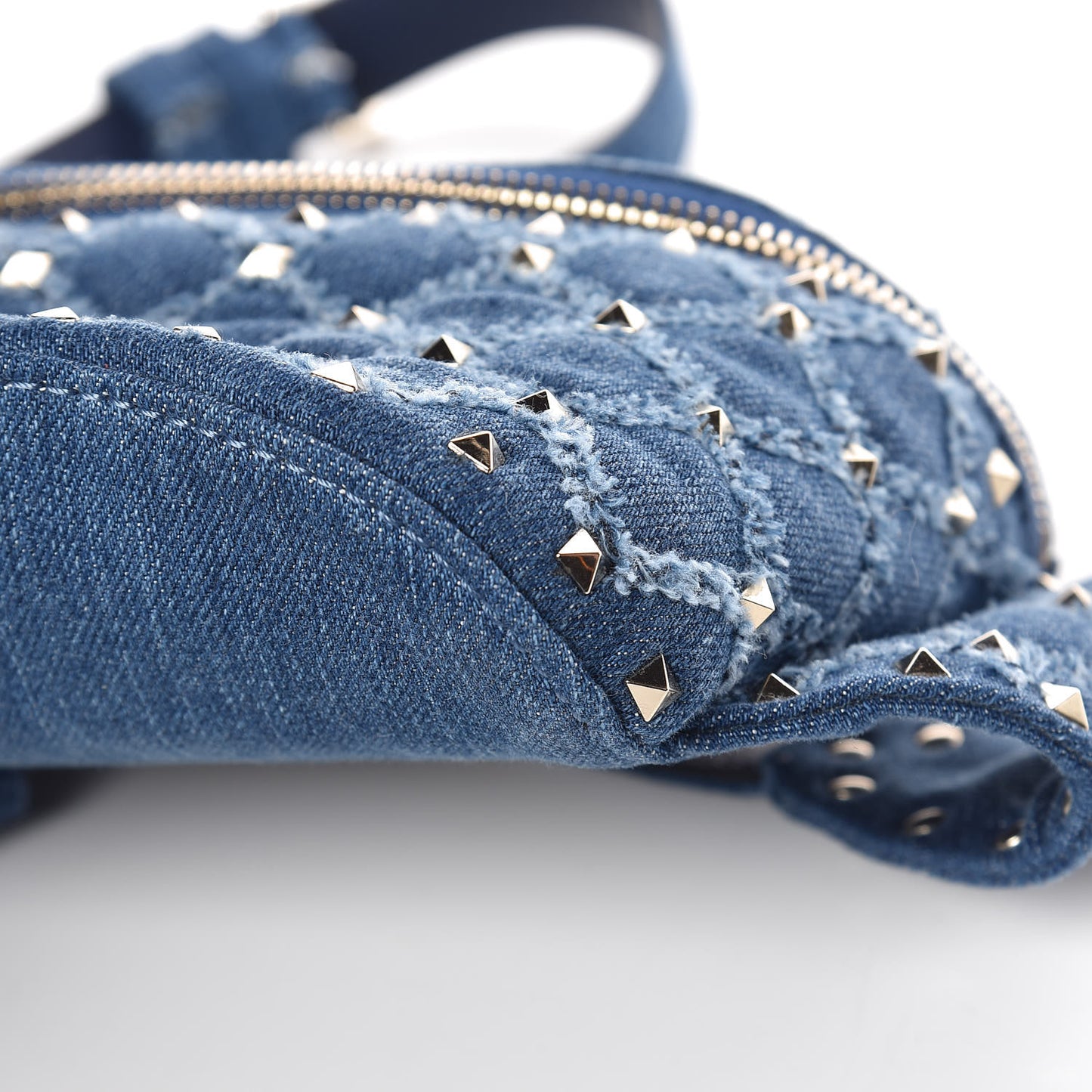 Denim Rockstud Spike Belt Bag 95 Denim