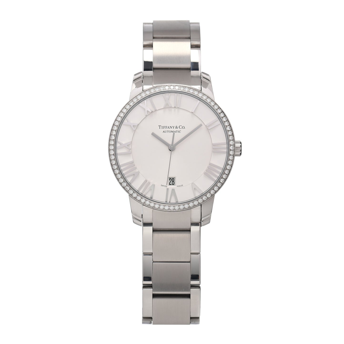 Stainless Steel Diamond Bezel 37mm Atlas 3-Hand Automatic Watch