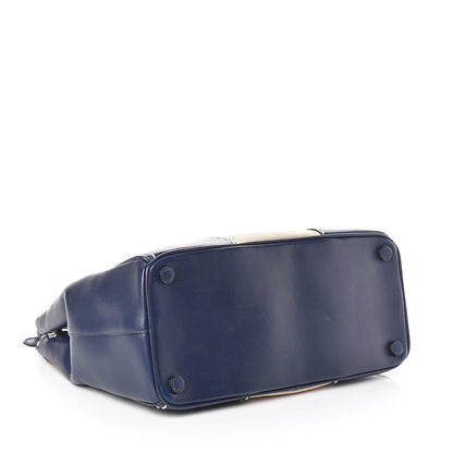 Prada Canvas Calfskin Medium City Stitch Tote Corda Royal 4 of 9