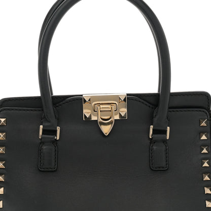 Valentino Garavani Vitello Small Rockstud Double Handle Tote Black 8 of 12