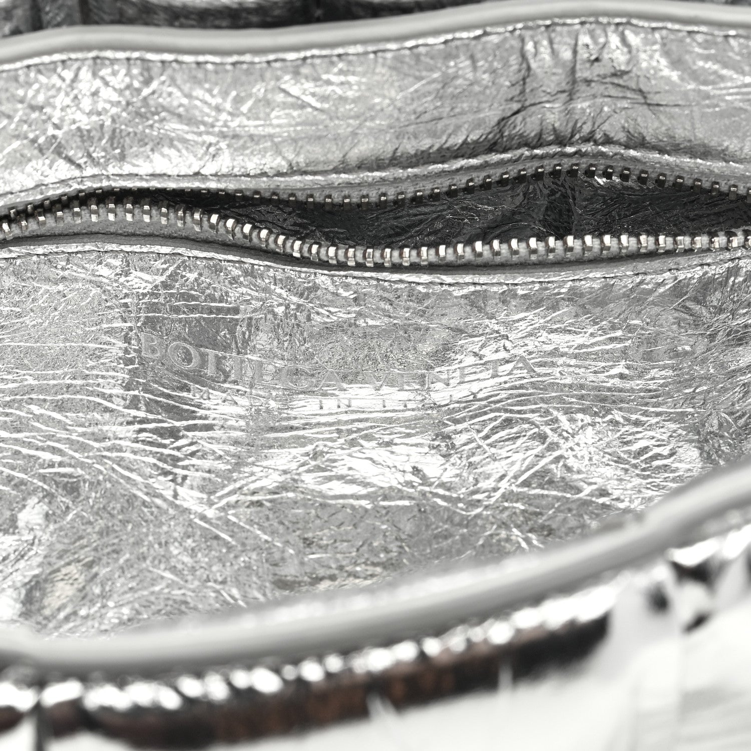 Bottega Veneta Metallic Lambskin Padded Cassette Crossbody Bag Silver 6 of 8