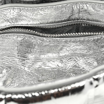 Bottega Veneta Metallic Lambskin Padded Cassette Crossbody Bag Silver 6 of 8