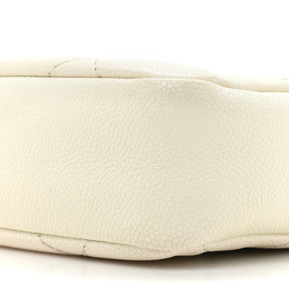 Chanel Shiny Caviar Quilted Chain Melody Camera Bag White 8 of 14