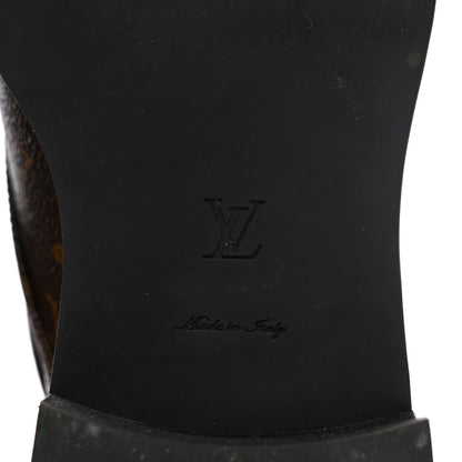 Louis Vuitton Calfskin Monogram Wonderland Flat Ranger Boots 40 Black 6 of 14
