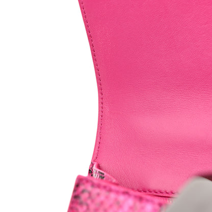Balenciaga Shiny Calfskin Python Effect Small Hourglass Top Handle Bag Fuchsia Black 12 of 12