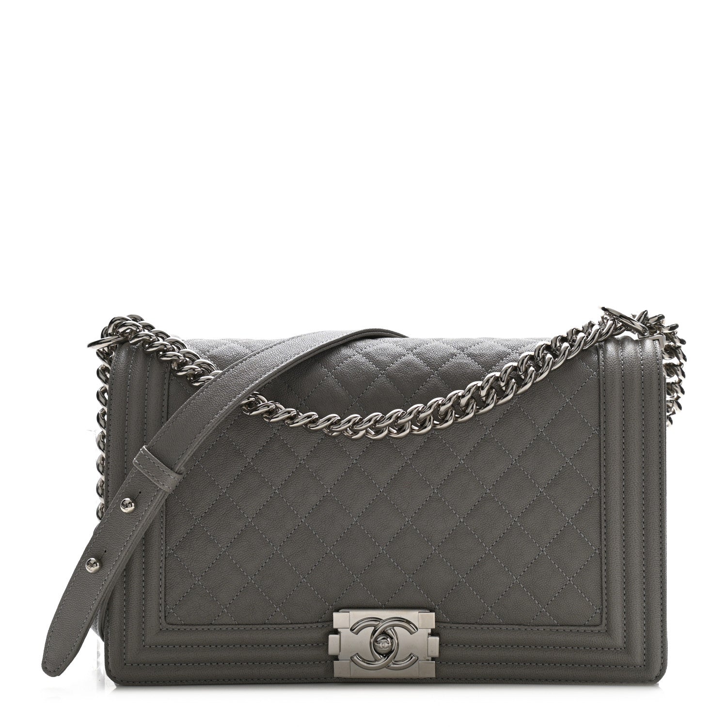 Chanel Caviar Quilted New Medium Boy Flap Grey 1 of 11