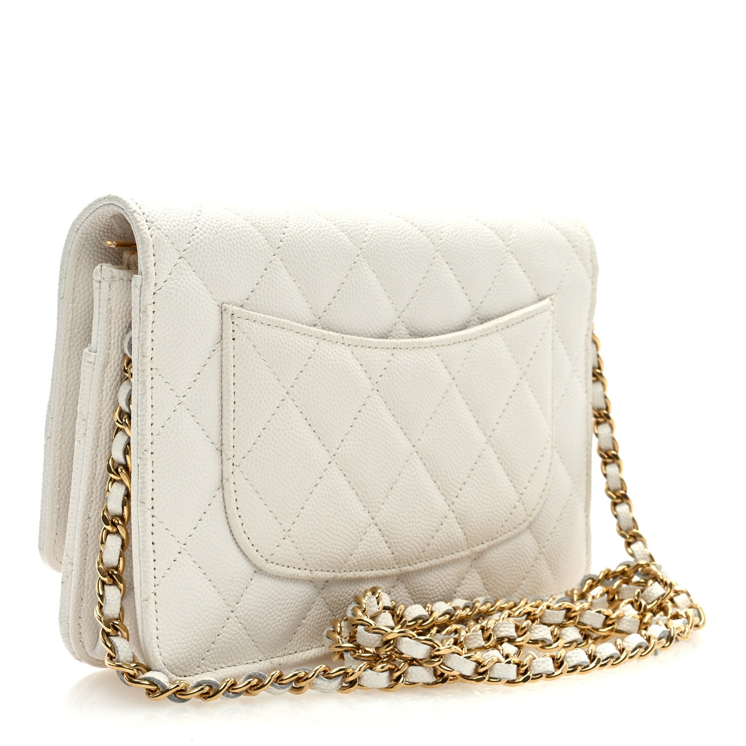 Chanel Caviar Quilted Enamel Coco Casino Wallet On Chain WOC White 3 of 9