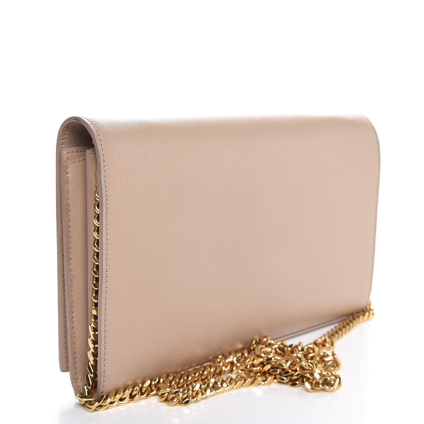 Grain De Poudre Monogram Chain Wallet Dark Beige