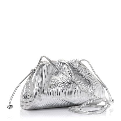 Bottega Veneta Metallic Bark Calfskin The Mini Pouch Silver 3 of 10
