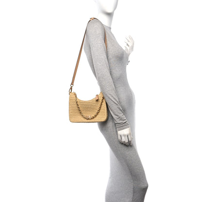 Prada Yarn Raffia Effect Crochet Mini Re-Edition 2000 Shoulder Bag Naturale 3 of 10