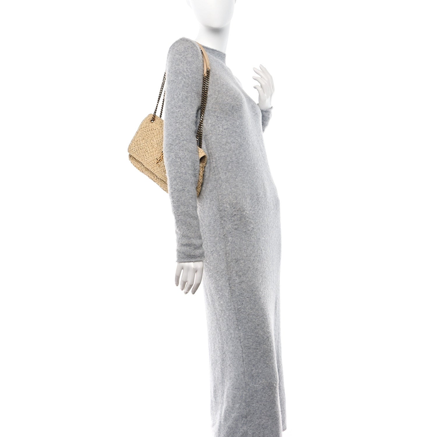 Saint Laurent Raffia Monogram Medium Jamie Natural Avorio 2 of 10