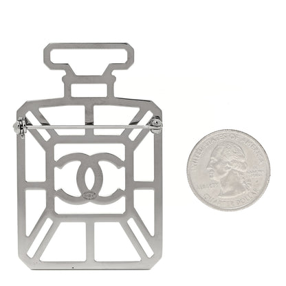 Chanel Ruthenium Crystal Perfume Bottle CC Brooch Iridescent Pink 2 of 4