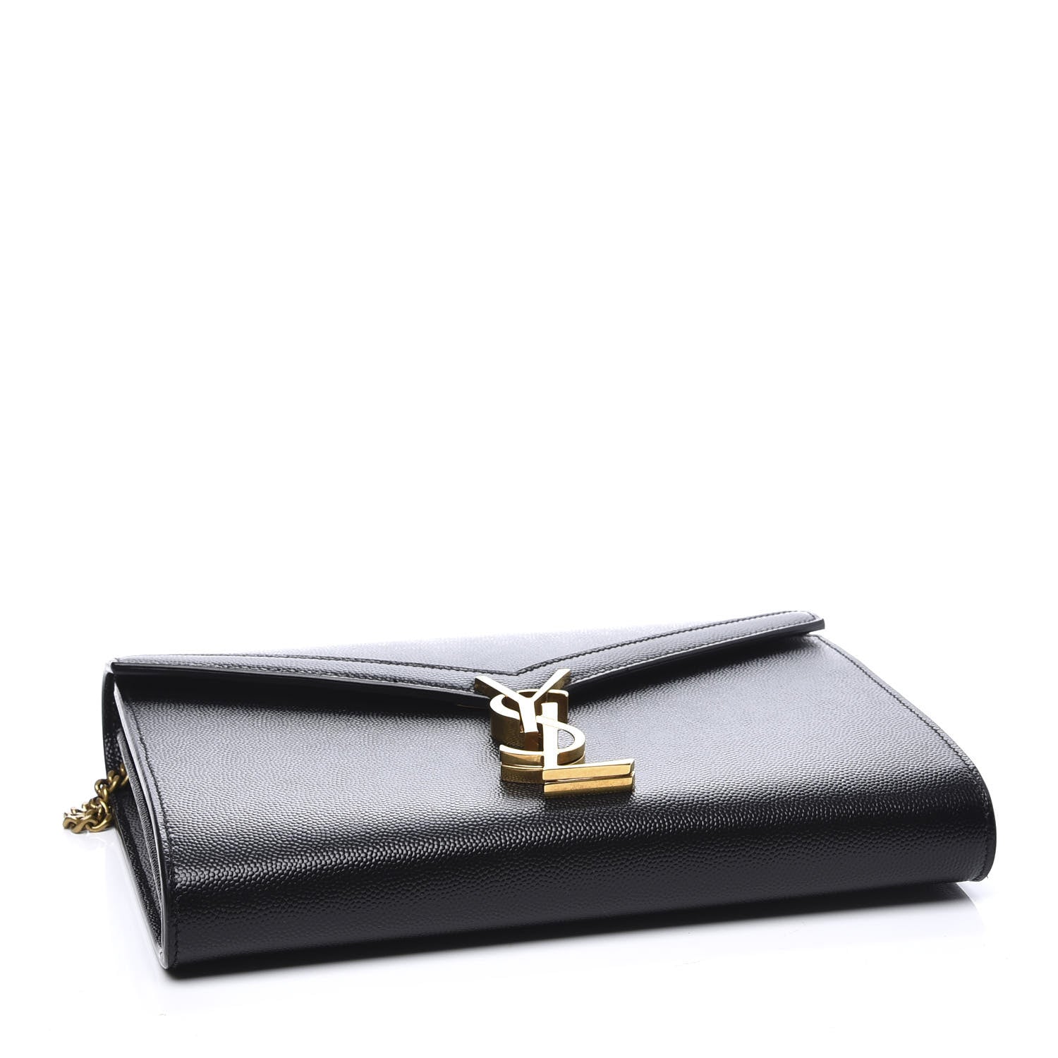 Saint Laurent Grain De Poudre Monogram Cassandra Chain Wallet Black Rouge Legion 3 of 12