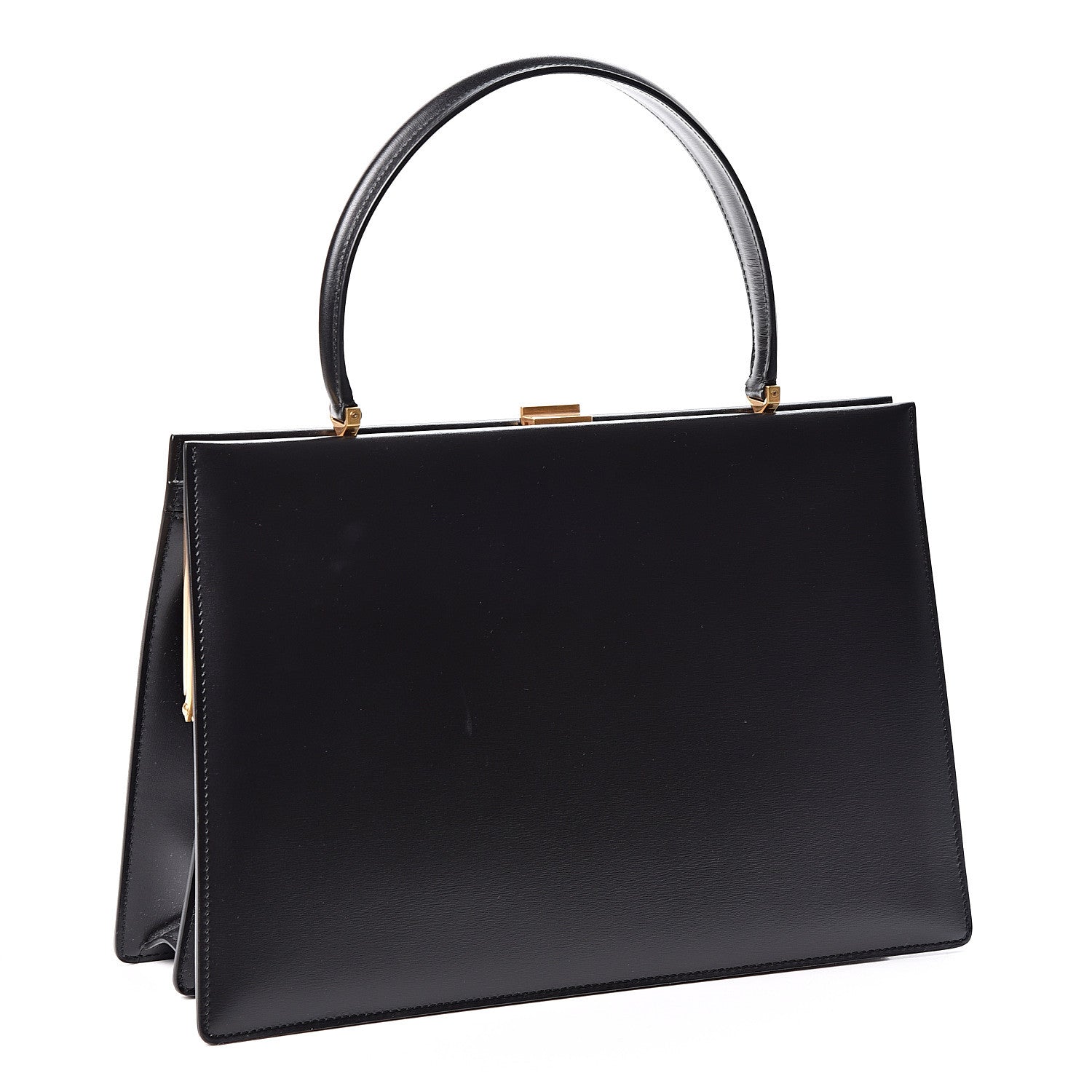 Celine Patina Box Calfskin Medium Clasp Bag Black 2 of 9
