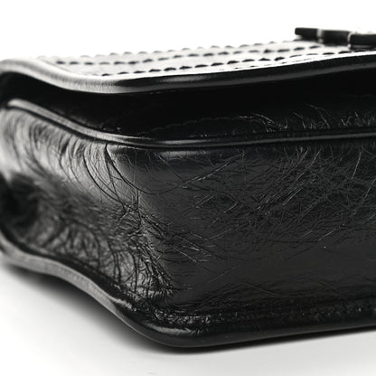 Saint Laurent Crinkled Calfskin Matelasse Monogram Niki Chain Wallet Black 8 of 10