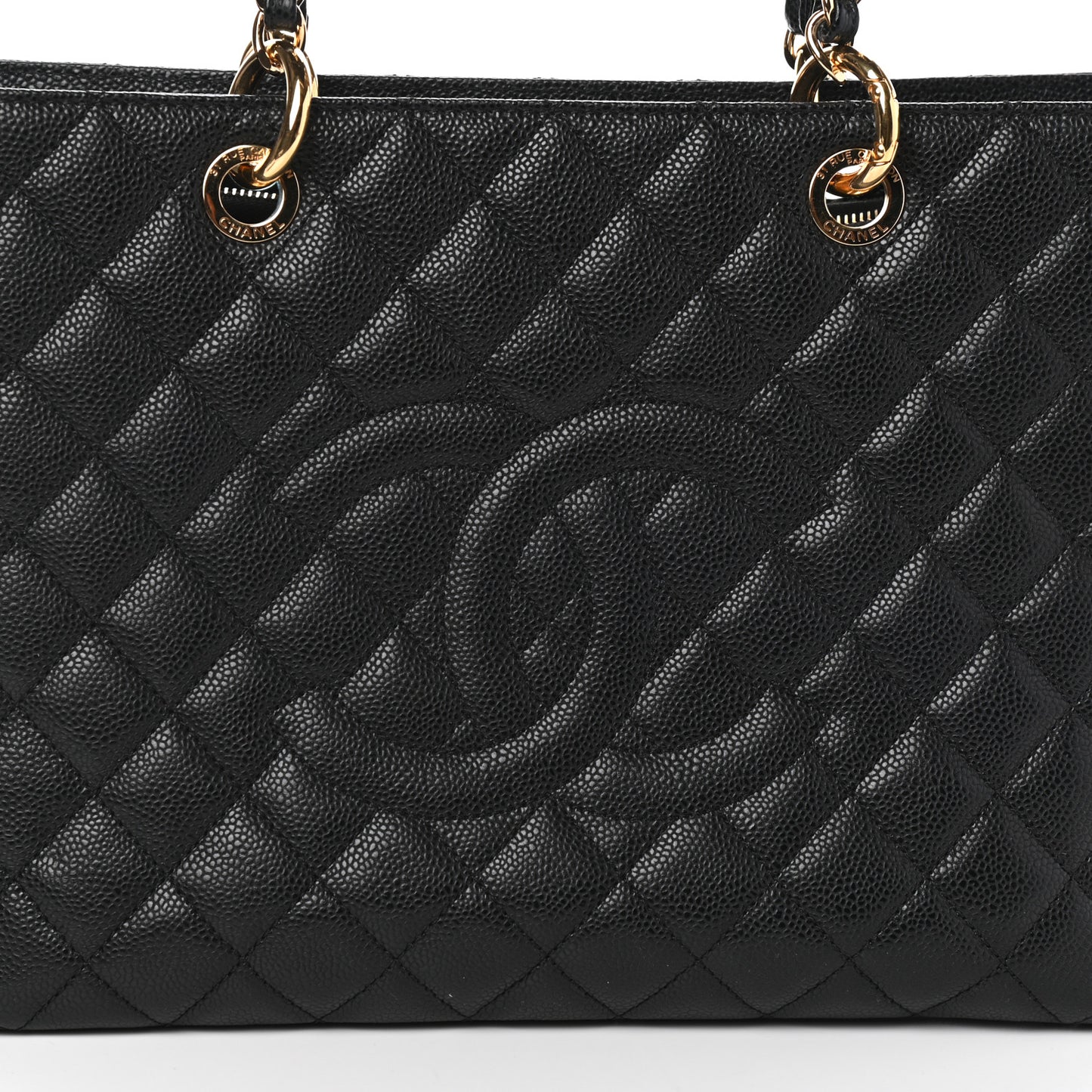 Caviar Quilted Grand Shopping Tote GST Black