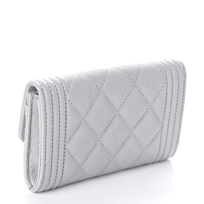 Chanel Caviar Quilted Boy Flap Card Holder Grey 3 of 8