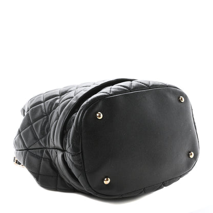 Chanel Caviar Quilted Large Rolled Up Bucket Drawstring Bag Black 4 of 10
