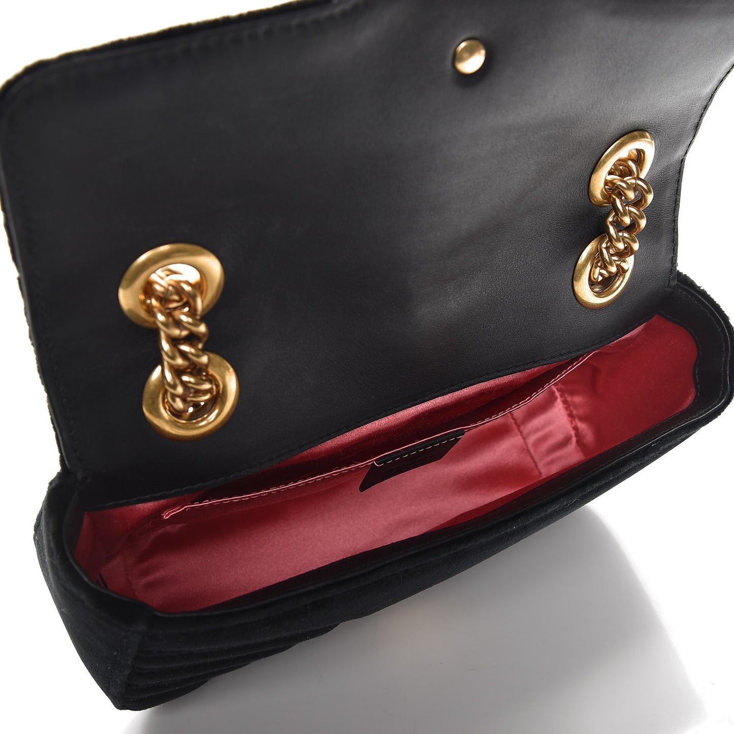 Velvet Matelasse Mini GG Marmont Shoulder Bag Black