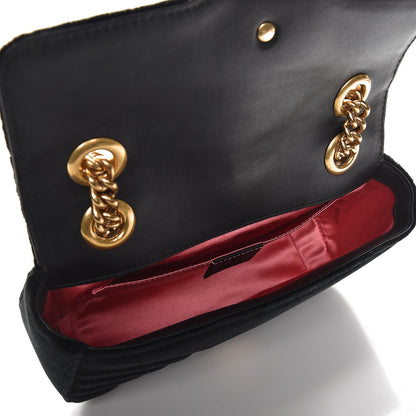 Gucci Velvet Matelasse Mini GG Marmont Shoulder Bag Black 5 of 7
