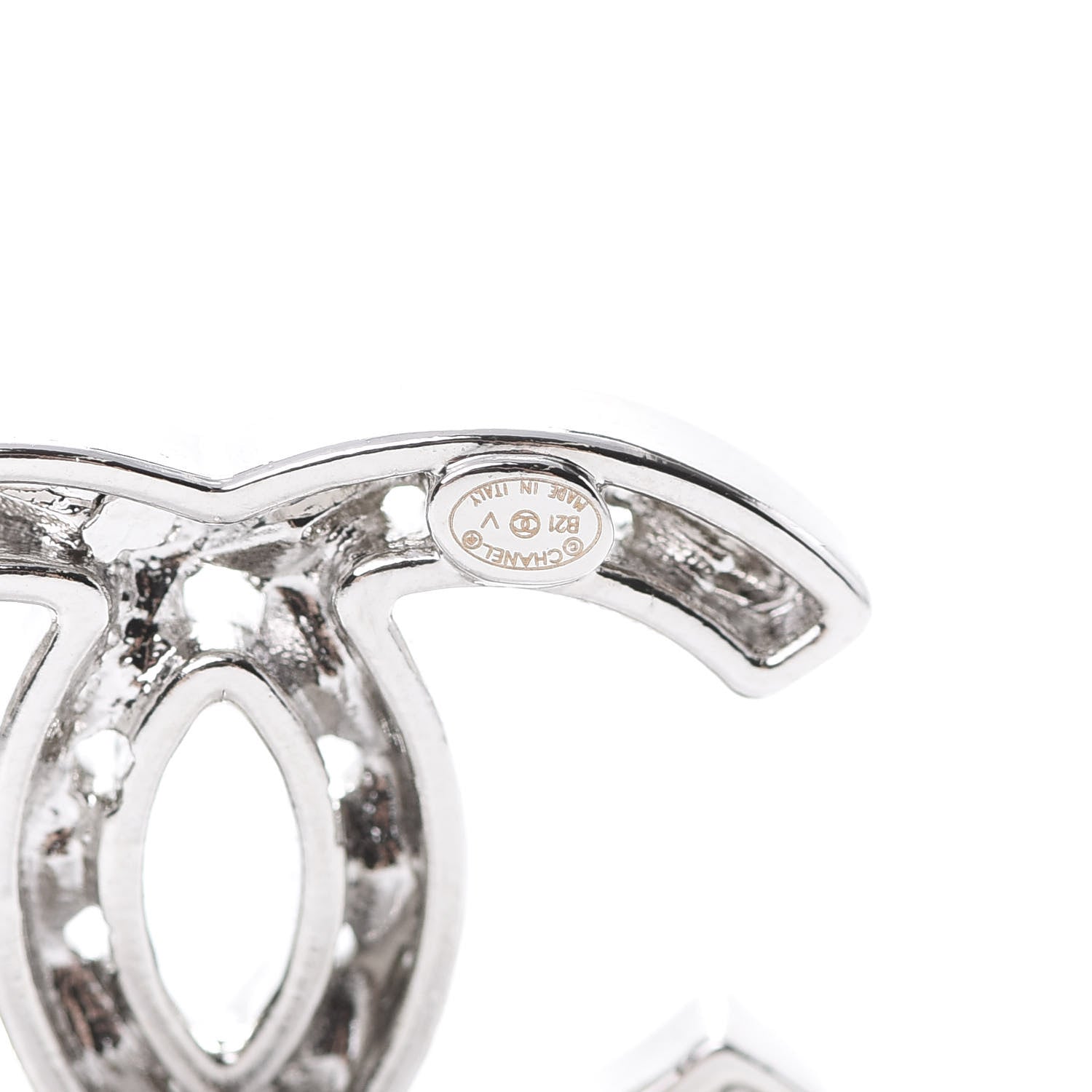 Chanel Crystal CC Starfall Earrings Silver 4 of 5