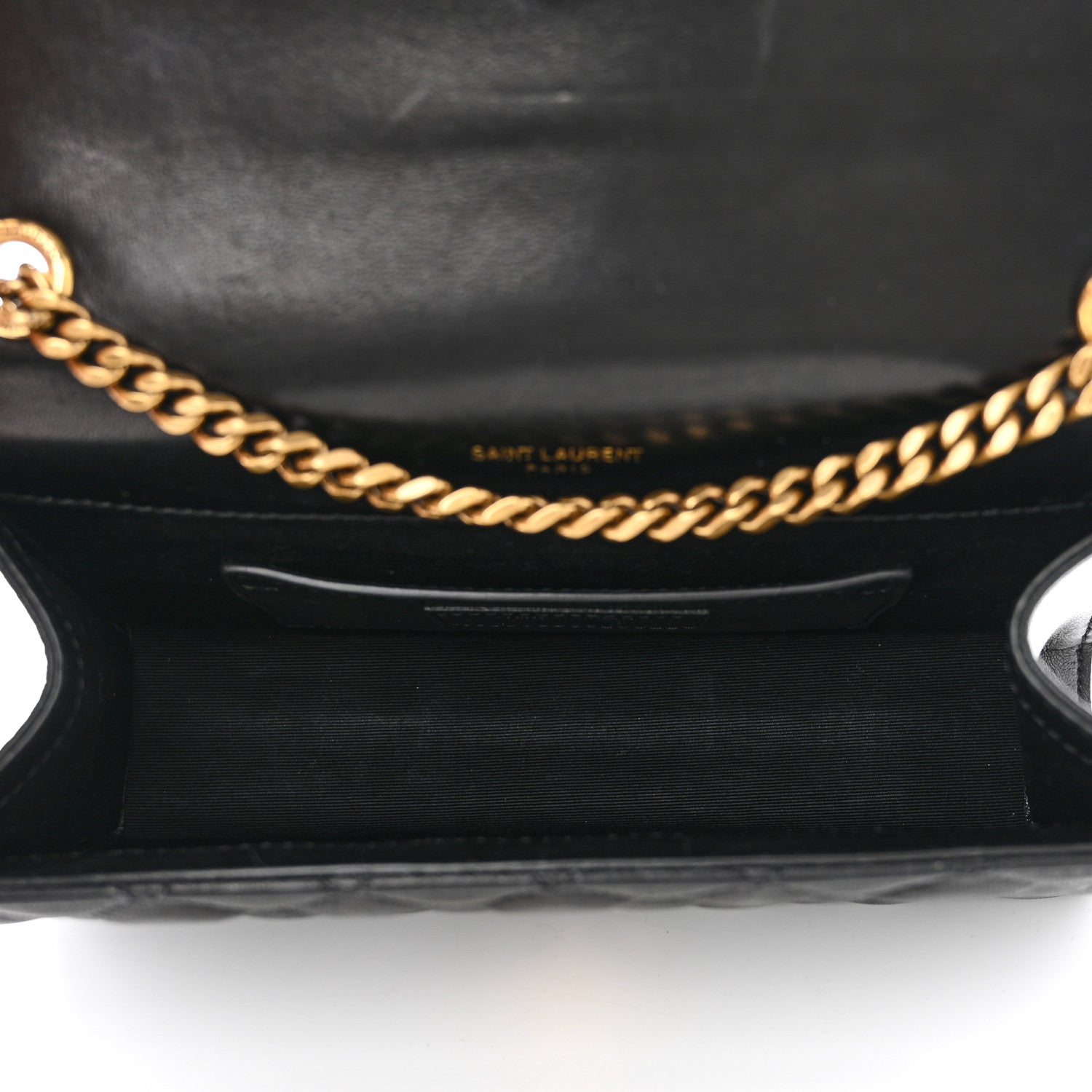 Saint Laurent Grain De Poudre Textured Mixed Matelasse Triquilt Small Monogram Satchel Black 5 of 11