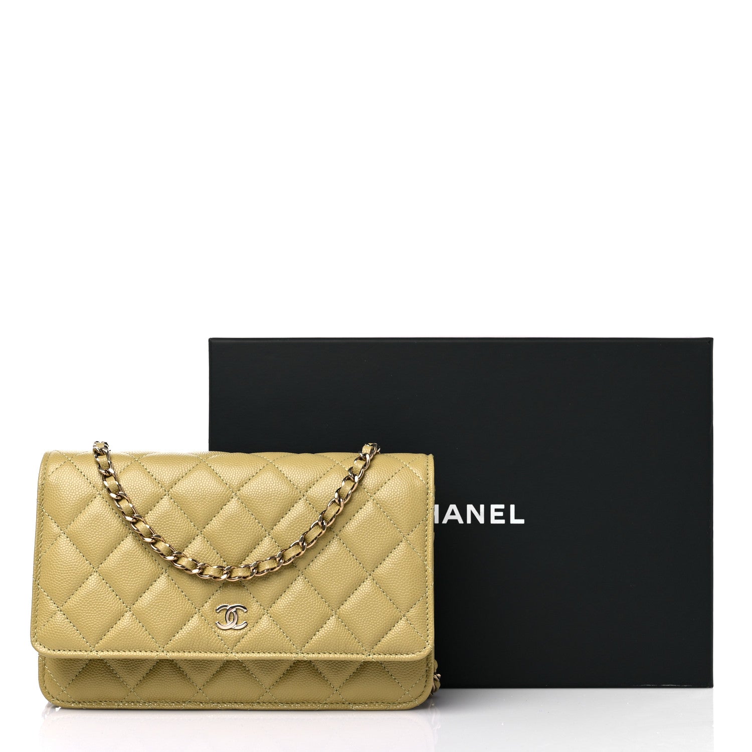 Chanel Caviar Quilted Wallet On Chain WOC Light Green 10 of 10