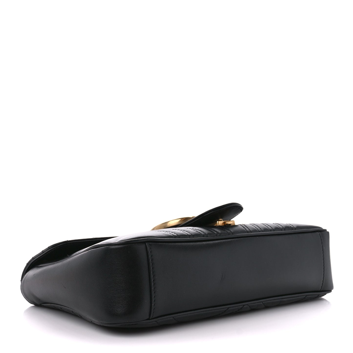 Calfskin Matelasse Medium GG Marmont Shoulder Bag Black