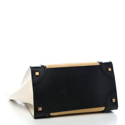 Celine Velluto Calfskin Tri-Color Mini Luggage Vanilla 5 of 16