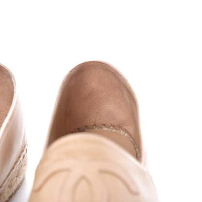 Chanel Lambskin CC Espadrilles 38 Beige Black 11 of 15