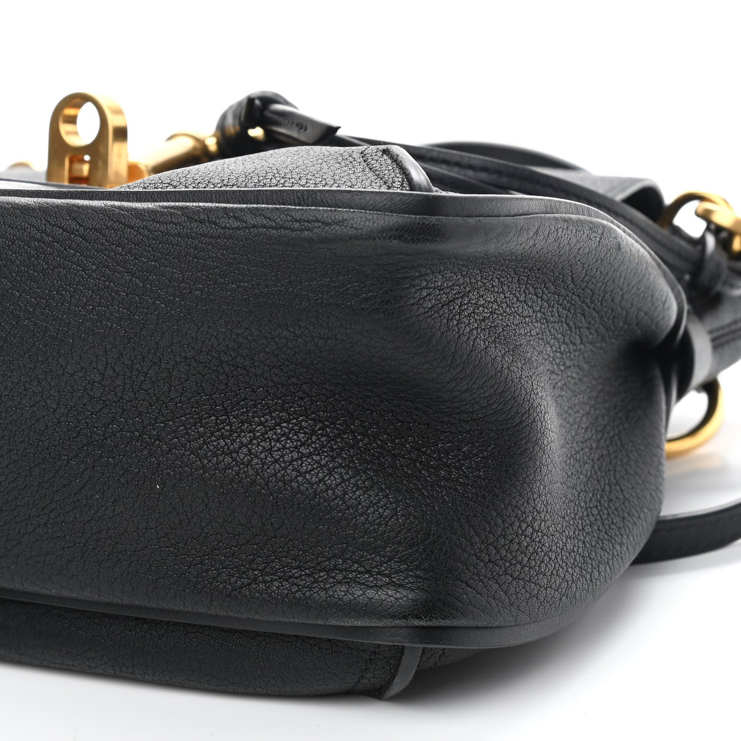 Grained Lambskin Calfskin Small Lexa Shoulder Bag Black