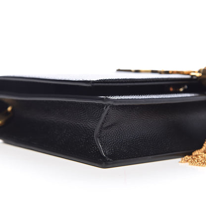 Saint Laurent Grain De Poudre Classic Monogram Kate Tassel Chain Wallet Black 7 of 9